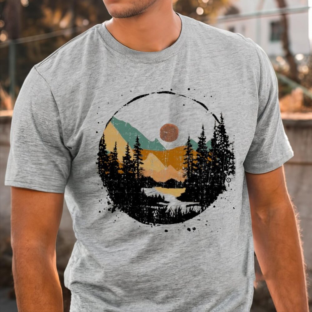 Men’s Nature Camping T-Shirt – Outdoor Adventure Graphic Tee